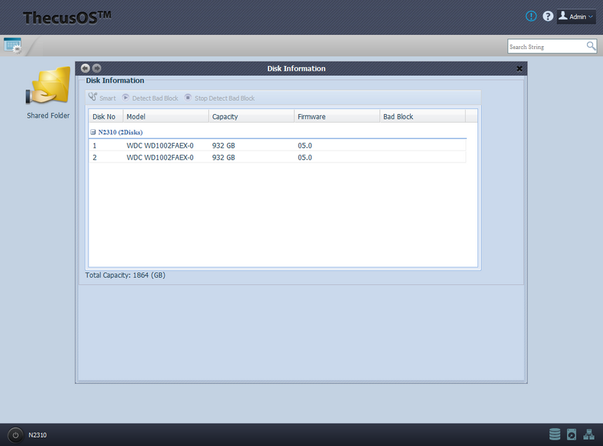 Через веб-интерфейс можно продиагностировать накопители, считав с них данные SMART
