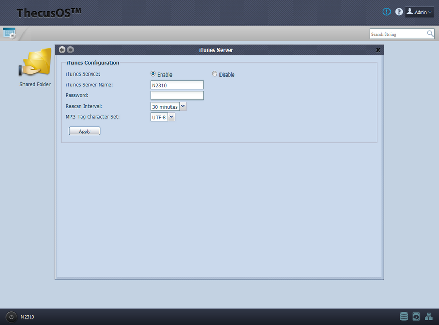 Настройка сервера iTunes