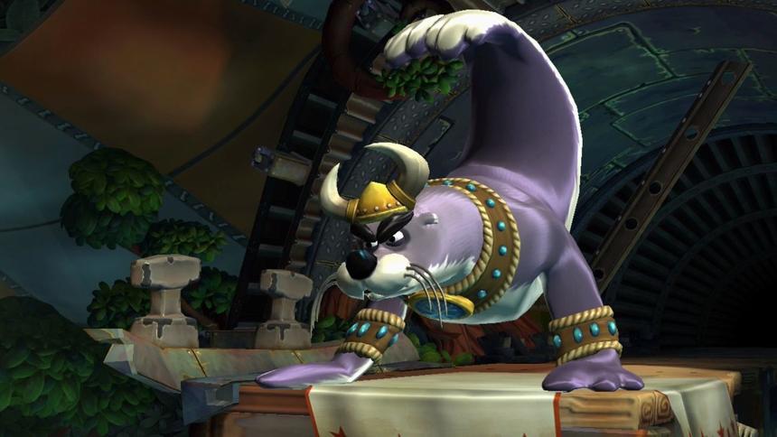 Пафосный морской котик с говорящим именем Pompy («помпезный»). Будучи первым в игре боссом, он не доставит много хлопот