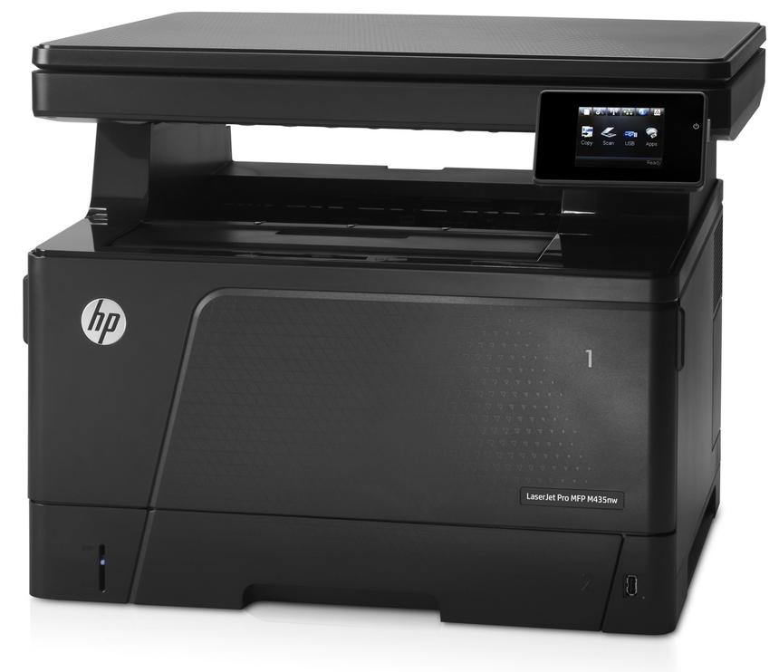 Многофункциональное устройство HP LaserJet Pro MFP M435nw с закрытой передней крышкой, под которой находится лоток №1