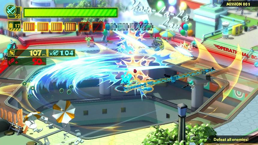 Круговая атака мечом героя Wonder-Blue. Сейчас в группе всего 50 человек, а было бы больше, тогда и меч бы вырос в размерах!