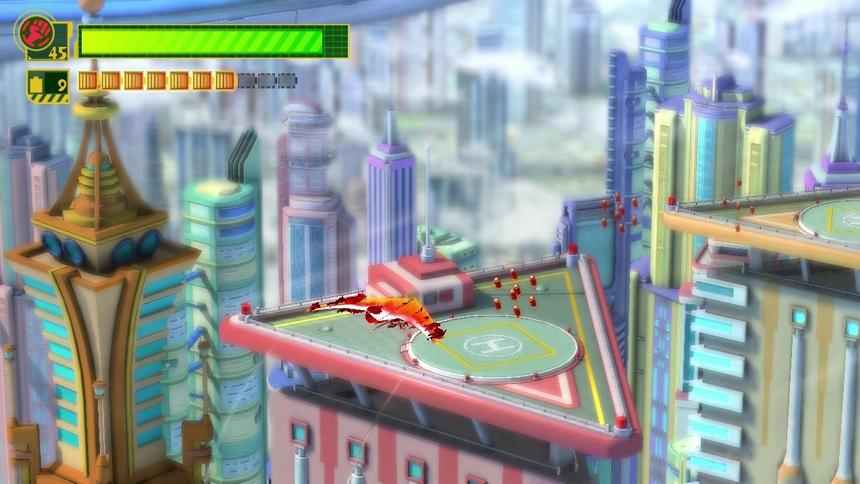 Герои могут превращаться в глайдер, если нарисовать треугольник. Маленькая подсказка: не забывайте собирать висящие в воздухе батарейки для поддержания спецформы!