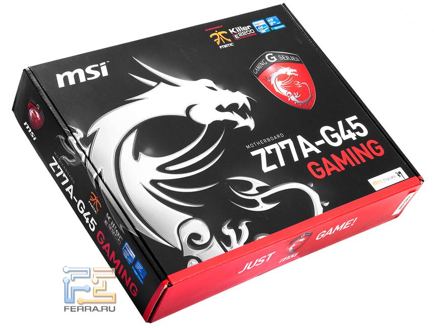Упаковка материнской платы MSI Z77A G45 Gaming