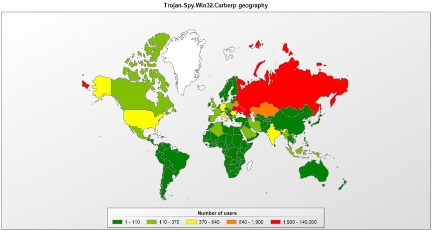 Троянец Carberp, крадущий деньги с банковских счетов, очень любит Россию