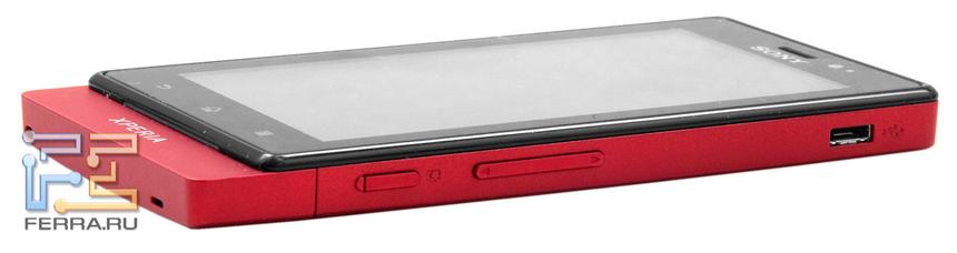 Правая боковая грань Sony Xperia Sola