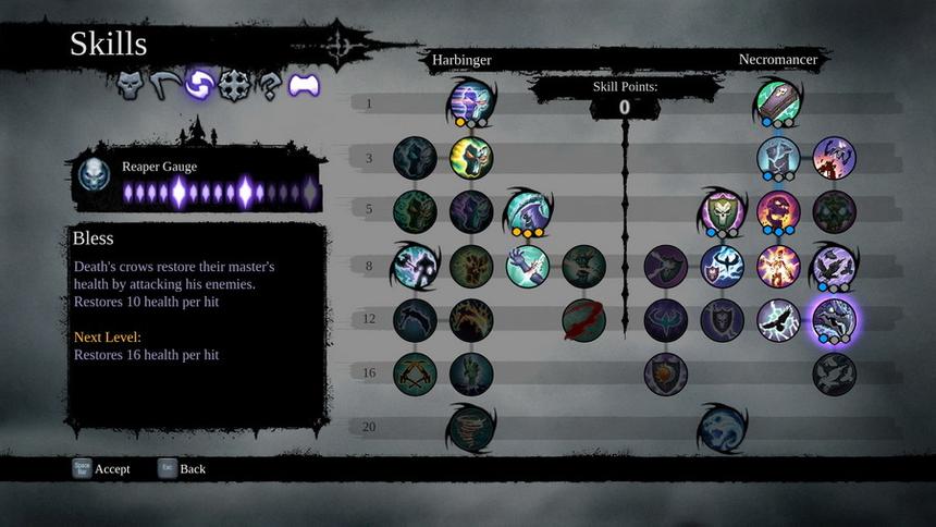 Древо навыков Смерти вроде и небольшое, но относится к нему стоит со всем вниманием, очков выделяется крайне мало