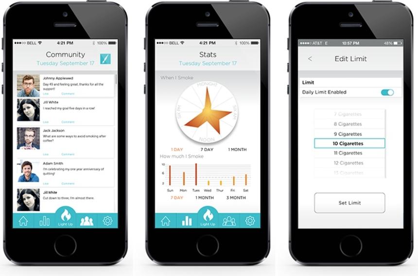 Настройки зажигалки и статистика курения. Главное, чтобы она не заставляла тянуться за сигаретой