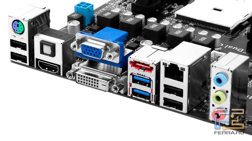 Задняя панель материнской платы ASUS F2A85-M LE