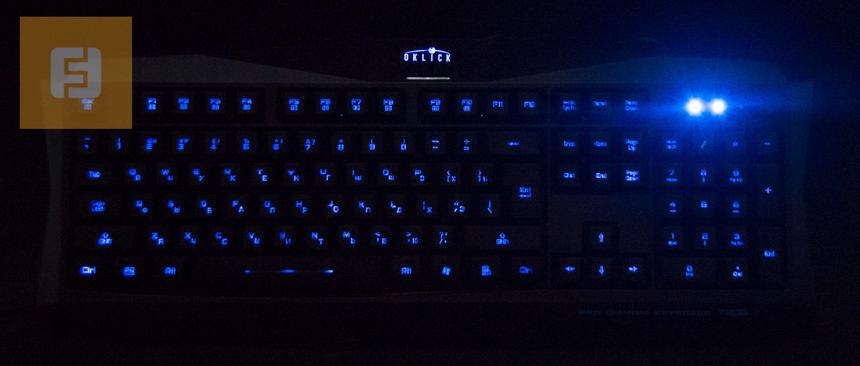 Подсветка клавиатуры OKLICK 720G реализована не лучшим образом