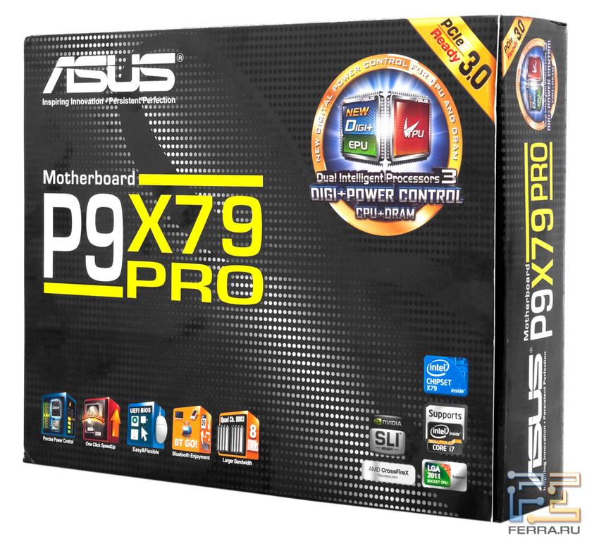 Упаковка материнской платы ASUS P9X79 Pro