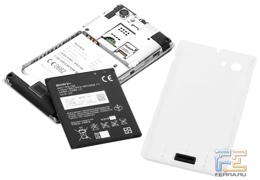 Sony Xperia J без задней крышки
