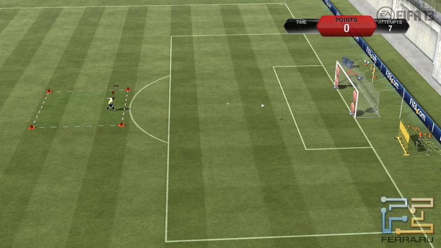 Отработка ударов по воротам, в специальные зоны-мишени