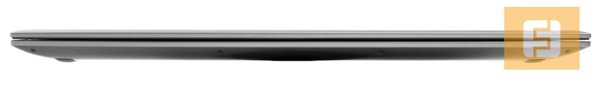 Передняя панель ASUS U38N достаточно узкая и без каких-либо портов