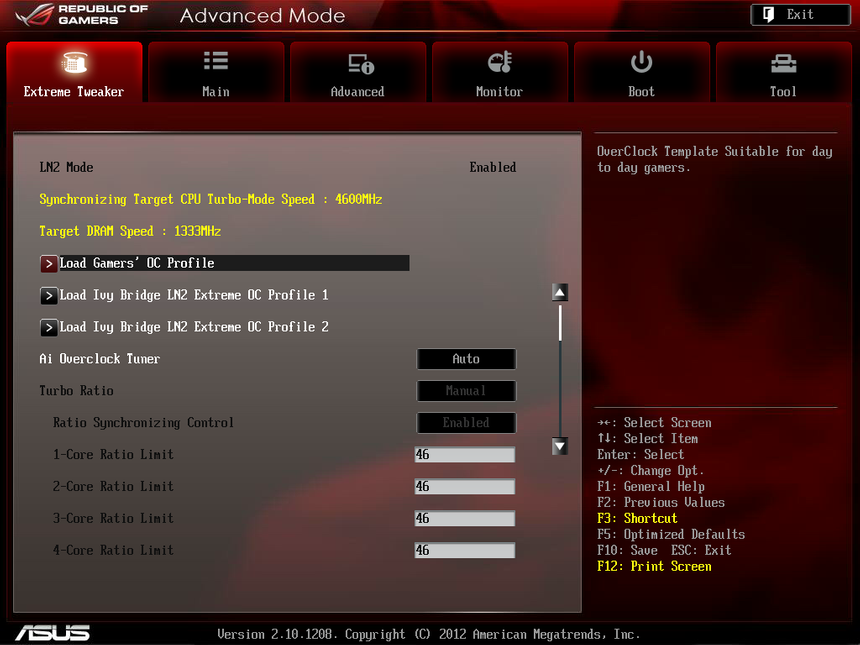 Вкладка Extreme Tweaker
