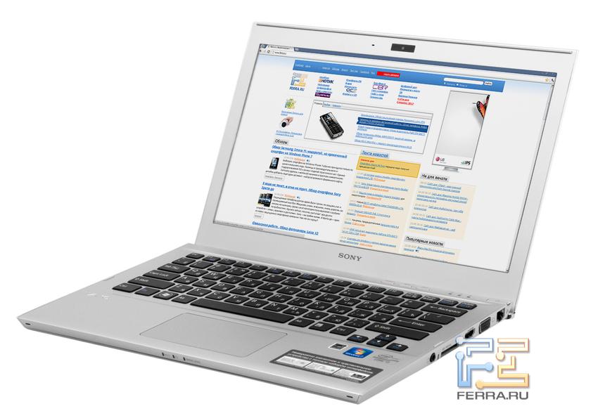 Открытый Sony VAIO T13, вид в три четверти