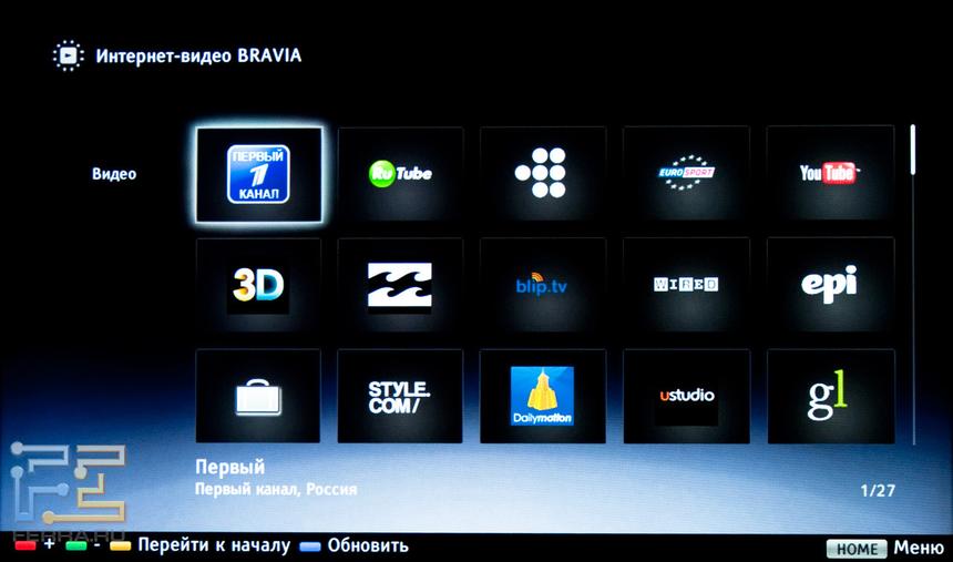 Интернет-видео BRAVIA в телевизоре Sony KDL-55HX920