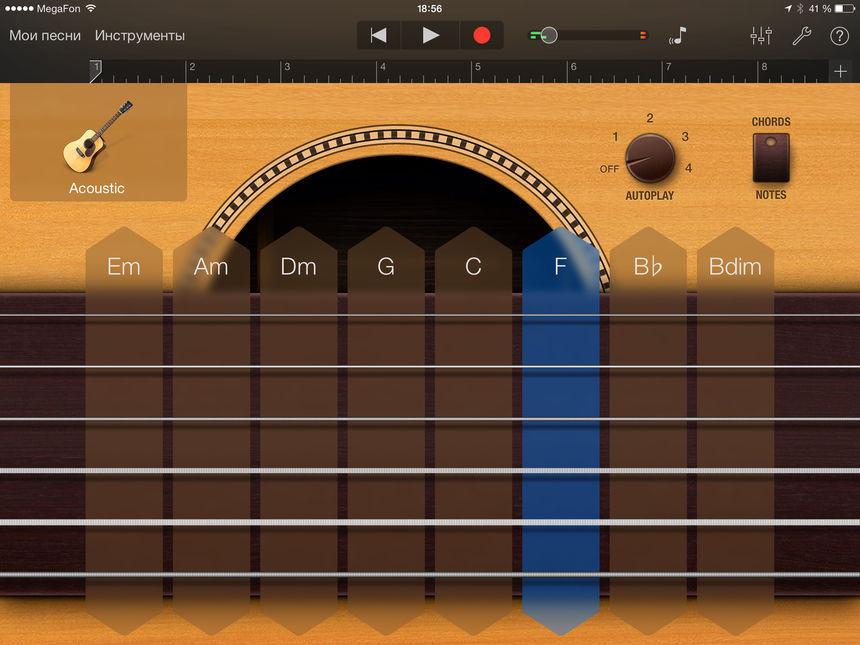 GarageBand на iPad Air