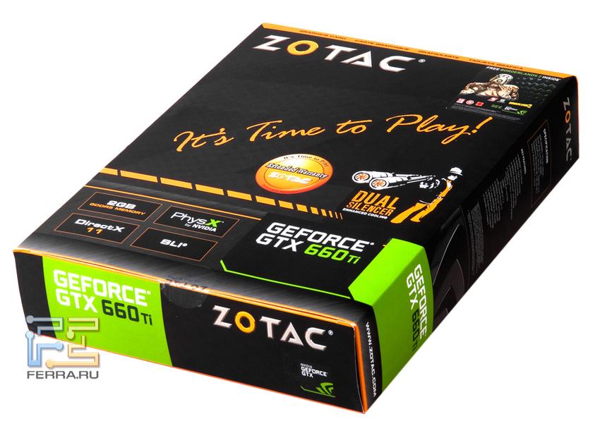 Упаковка видеокарты Zotac GTX 660 Ti