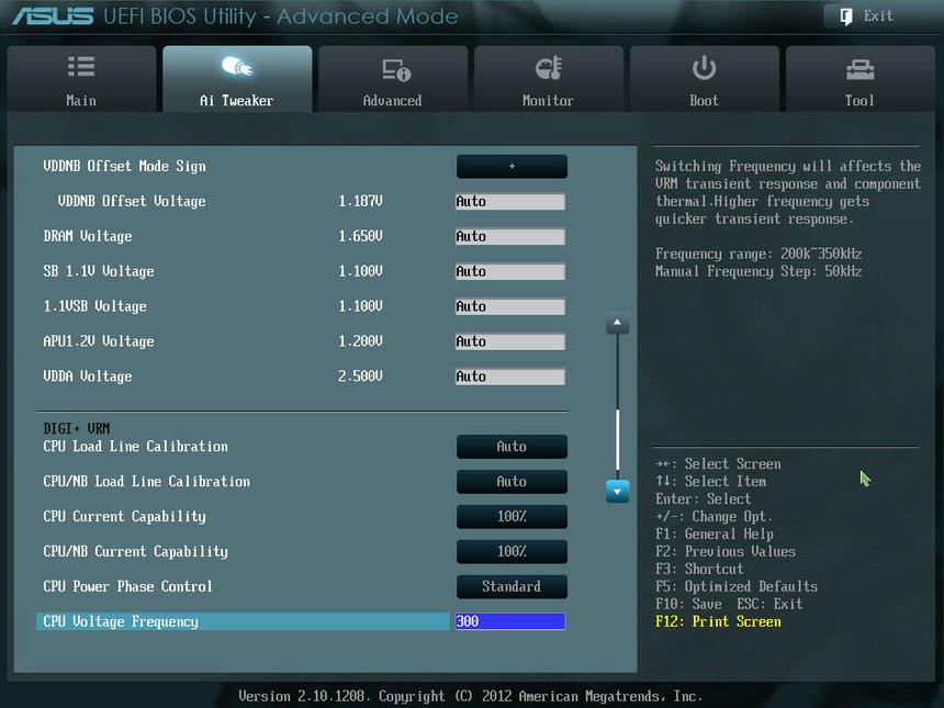 Вкладка AI Tweaker