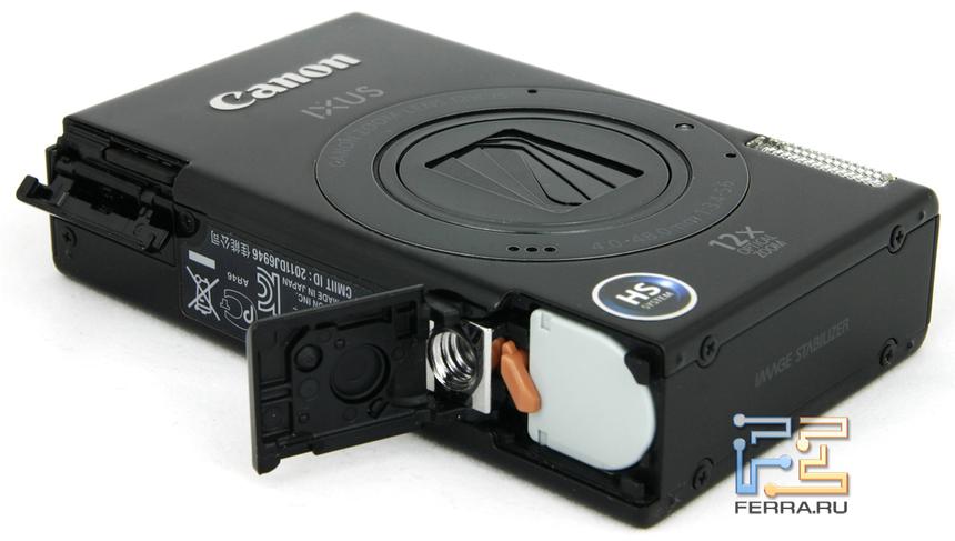 Батарейный отсек и штативное крепление Canon IXUS 510 HS