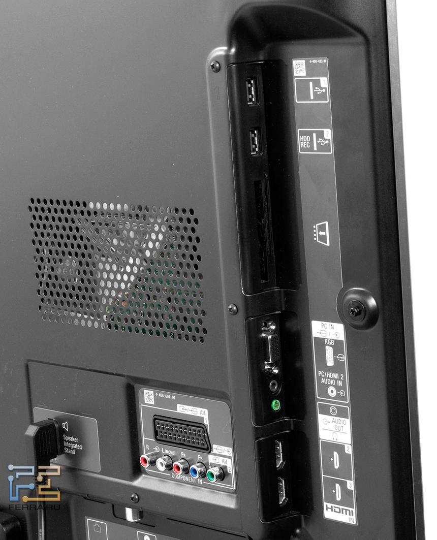 Интерфейсы на левом торце Sony KDL-40HX853