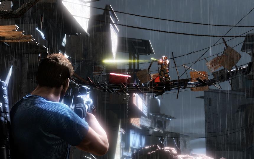 Выстрел в эту удачно лежащую бочку уничтожит и лютадора, и мост