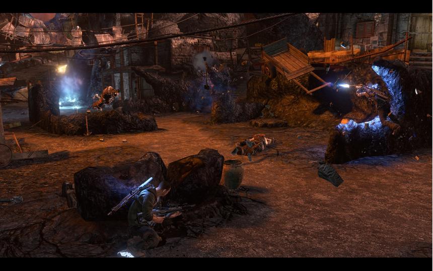 Лютадоры с гравлинками способны сами поднимать Дэвиса в воздух и обстреливать его там. На управляемого компьютером напарника они внимания не обращают