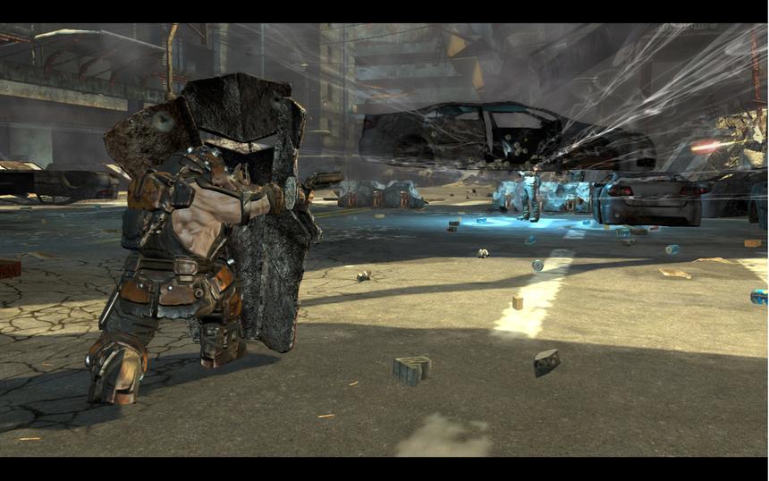 Враг со щитом? Лучше всего швырнуть в него остов автомобиля