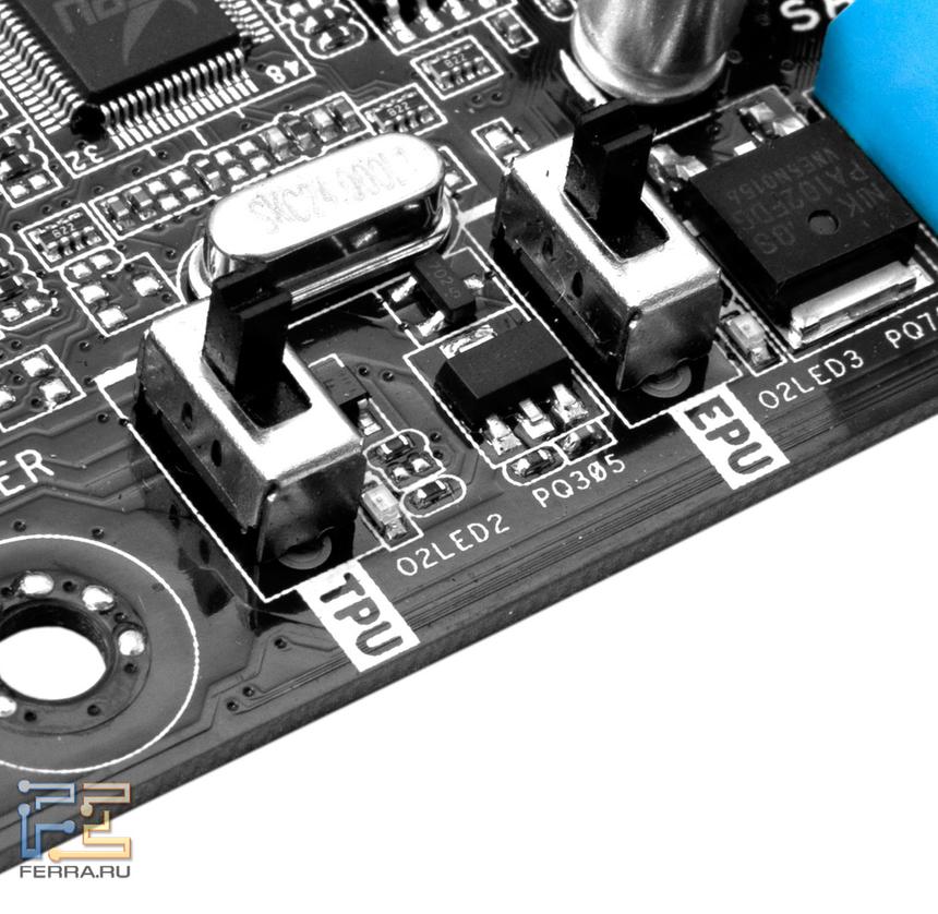Переключатели ASUS TPU и ASUS EPU на ASUS P8Z77-V Pro