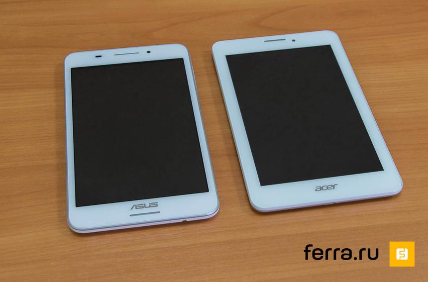ASUS Fonepad 7 (FE375CG) и Acer Iconia Tab 7 (A1-713HD), лицевая сторона