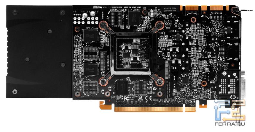 NVIDIA GTX, обратная сторона платы