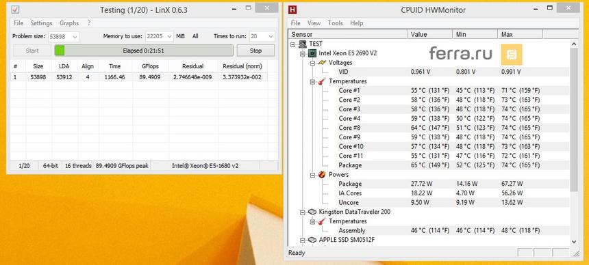 Максимальная температура процессора