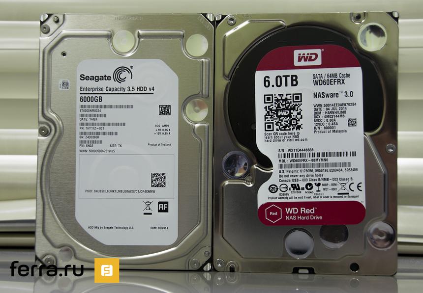 Western Digital WD60EFRX и Seagate ST6000NM0024