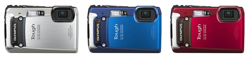 Olympus TG-820 в серебристом голубом и бордовом корпусе