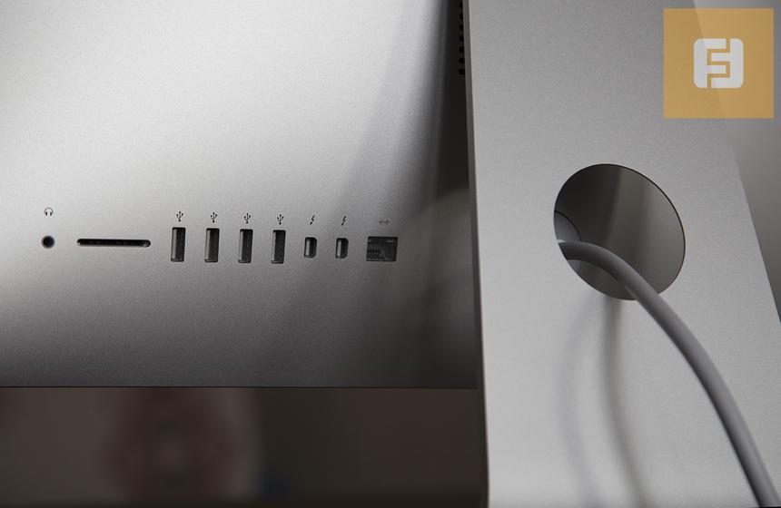 Разъемы на задней стороне корпуса Apple iMac 21,5