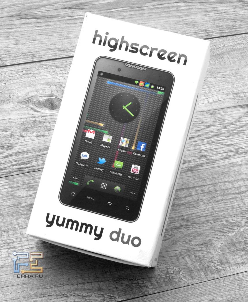 Коробка с Highscreen Yummy Duo