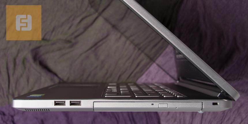 Правый край: 2x USB 3.0, DVD-RW, Kensington Lock