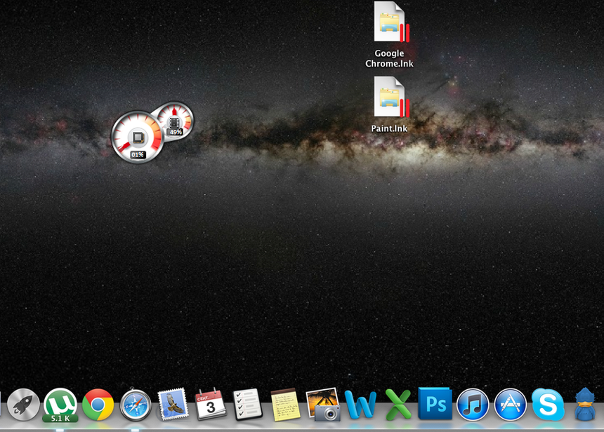 Виджет загрузки ЦП из Windows на рабочем столе Mac OS X