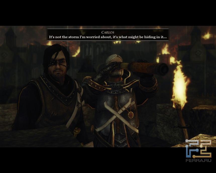 Комендант крепости Калдера и наш одноглазый мессия созерцают ночное море