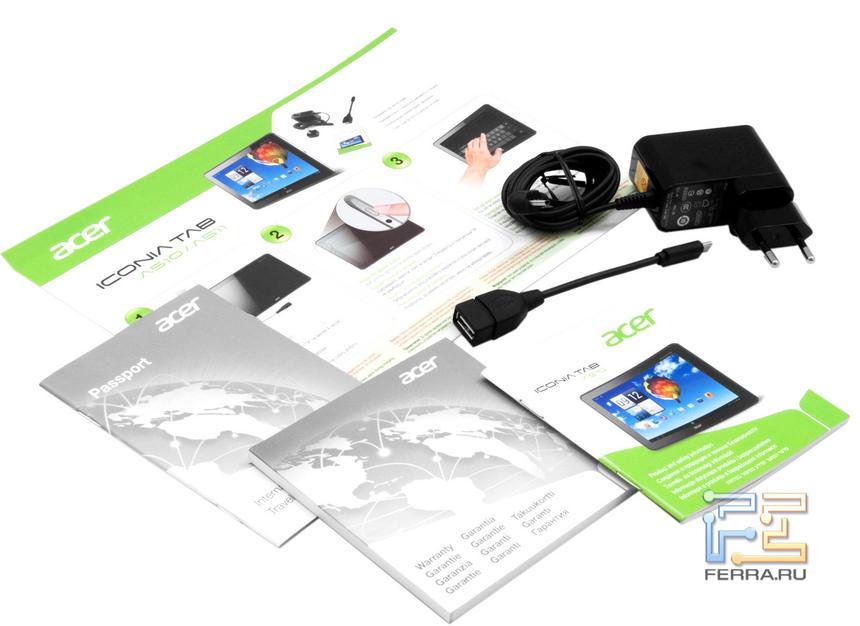 Комплектация Acer Iconia Tab A510