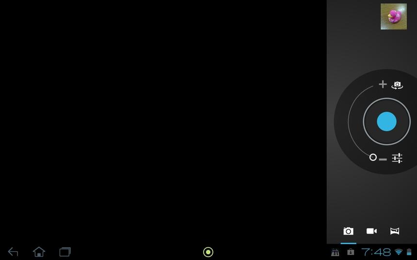 Интерфейс приложения камеры Acer Iconia Tab A510