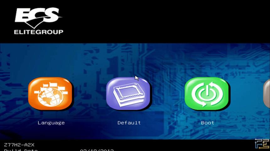 ECS Z77H2-A2X UEFI, меню предварительной загрузки