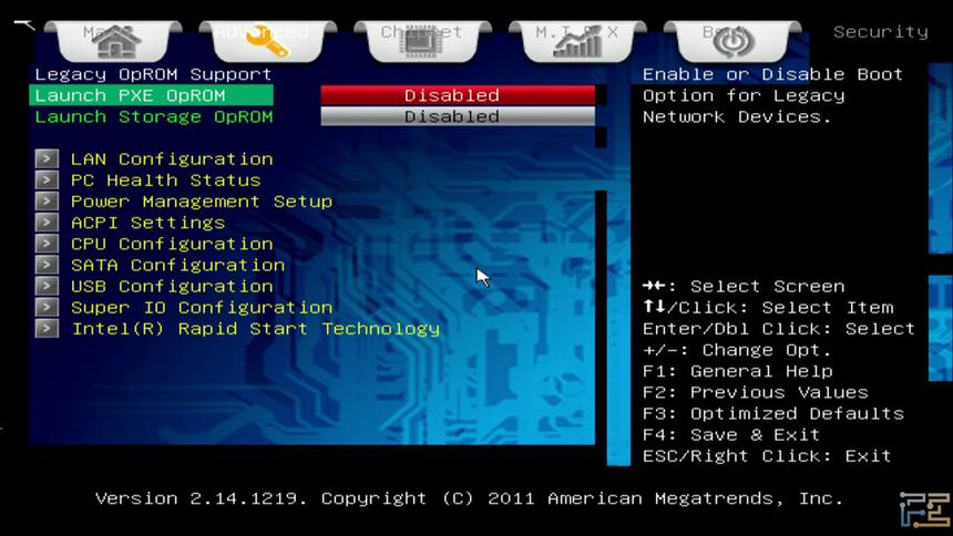 ECS Z77H2-A2X UEFI, меню Advanced