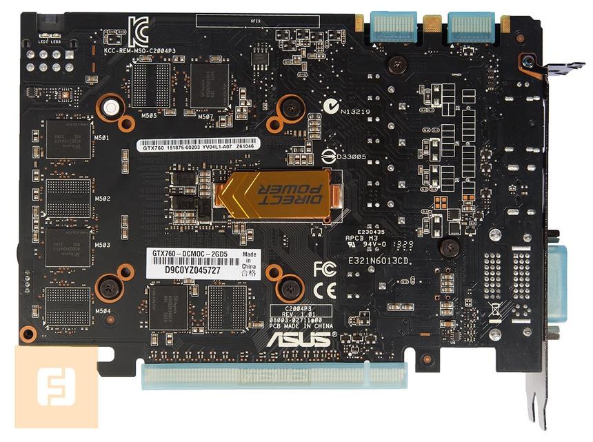 Оборотная сторона ASUS GeForce GTX 760 DirectCU Mini