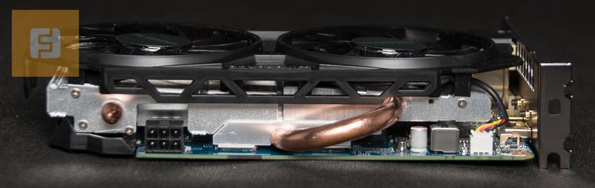 Вид с правого торца видеокарты Gigabyte GeForce GTX 750 Ti