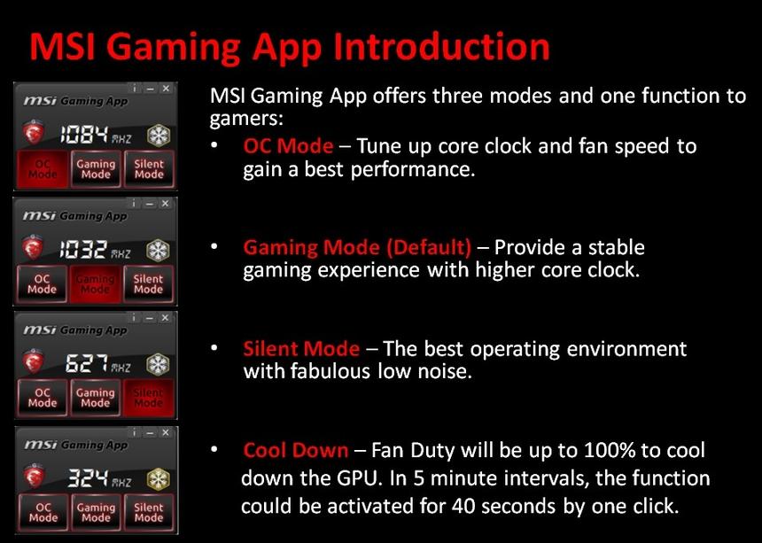 Утилита MSI GAMING APP
