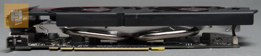 Вид с правого торца видеокарты MSI GeForce GTX 750 Ti TWIN FROZR