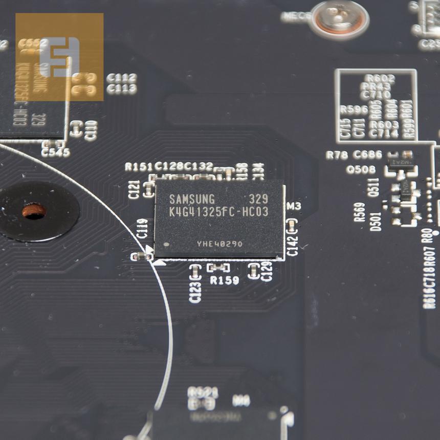 Одна из схем памяти видеокарты MSI GeForce GTX 750 Ti TWIN FROZR