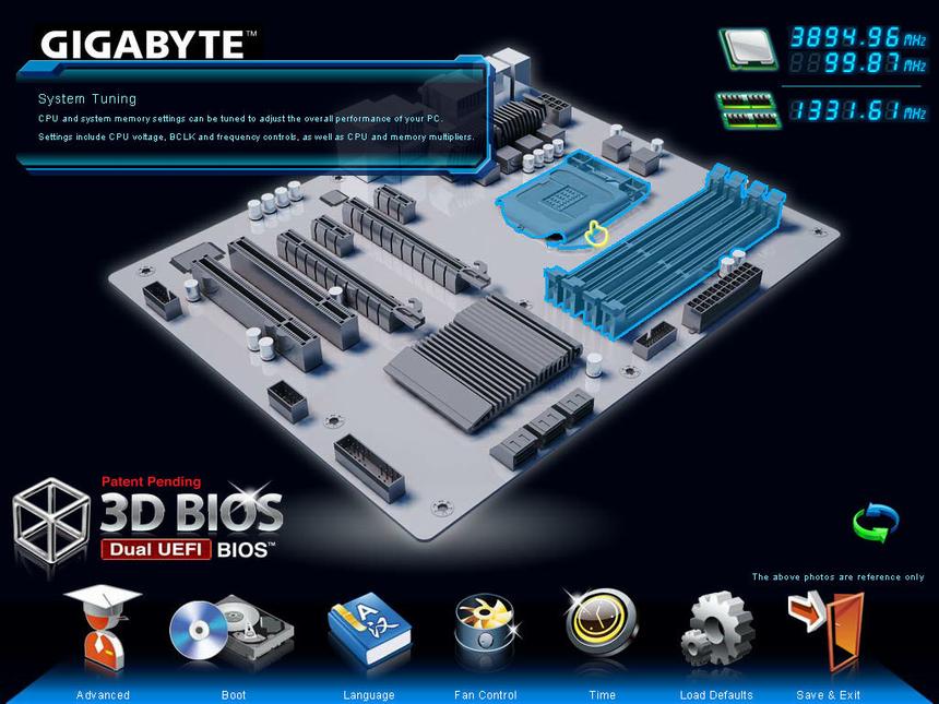 Выбор раздела 3D BIOS
