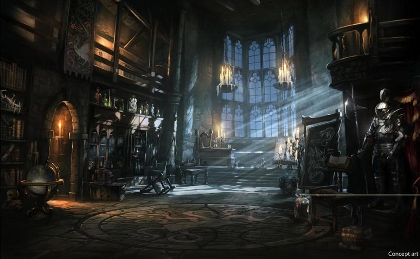 Это хоть и концепт-арт, но в игре это помещение выглядит точно так же